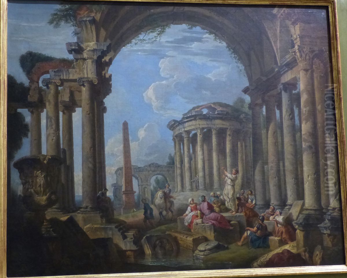 Predication d'un apotre Oil Painting by Giovanni Paolo Panini