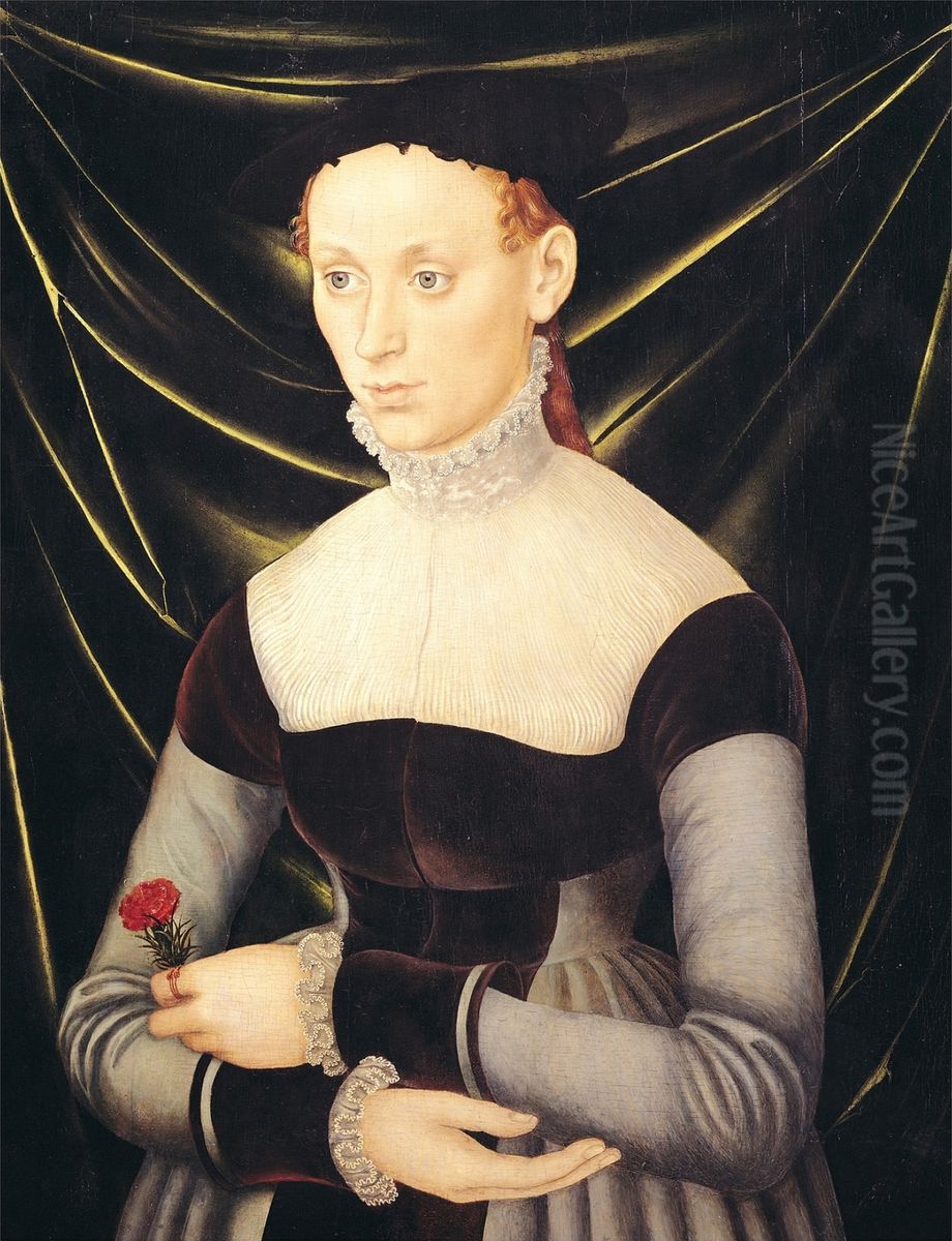 Woman with a Carnation Oil Painting by Lucas Cranach the Elder