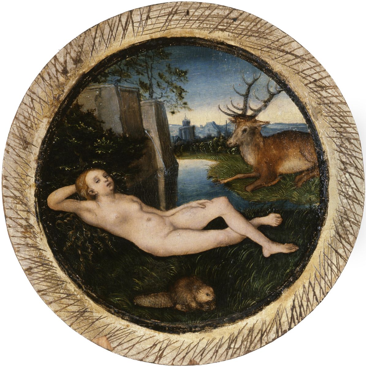 Ruhende Quellnymphe Oil Painting by Lucas Cranach the Elder