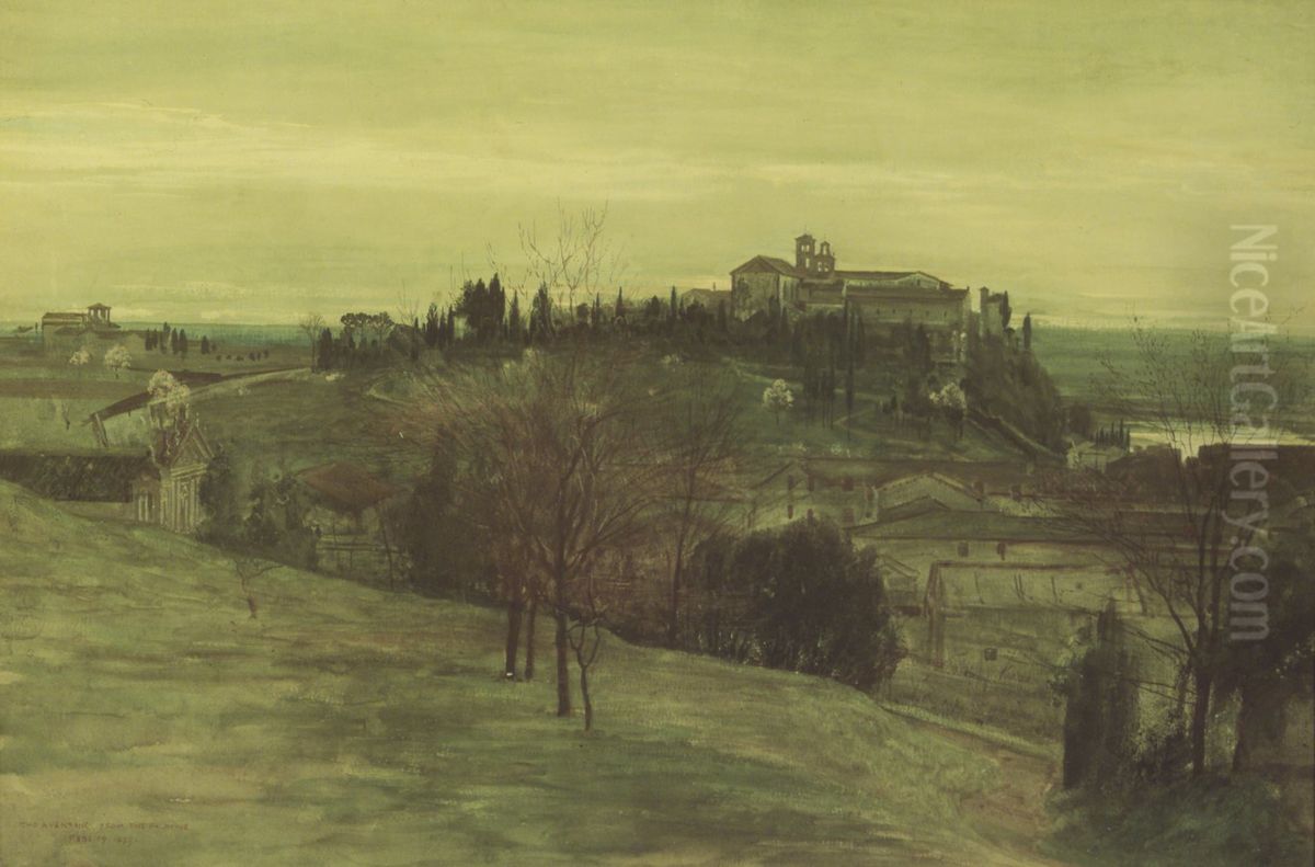 The Aventine from the Palatine Oil Painting by Walter Crane