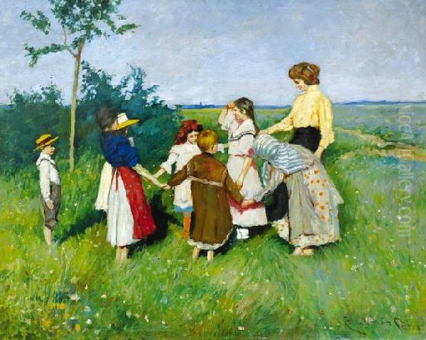 Welcoming the Spring Oil Painting by Erno Beli Voros