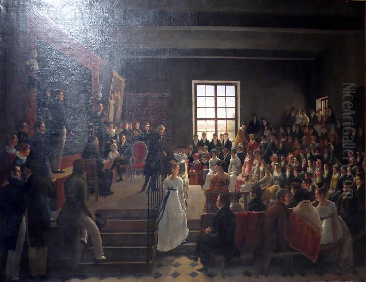 Cours fait par Prevost pour apprendre a peindre les panoramas Oil Painting by Mathieu Cochereau