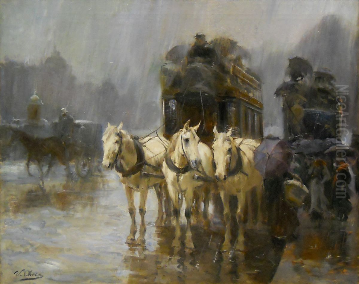 Dia de lluvia en Paris Oil Painting by Ulpiano Checa