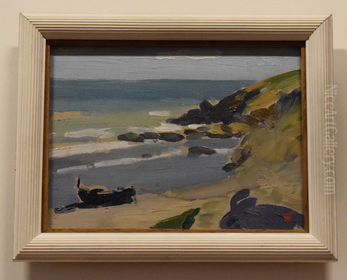 Crique de Porteils Oil Painting by Etienne Terrus