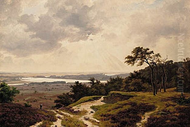 View from Himmelbjerget. Oil Painting by Axel Schovelin