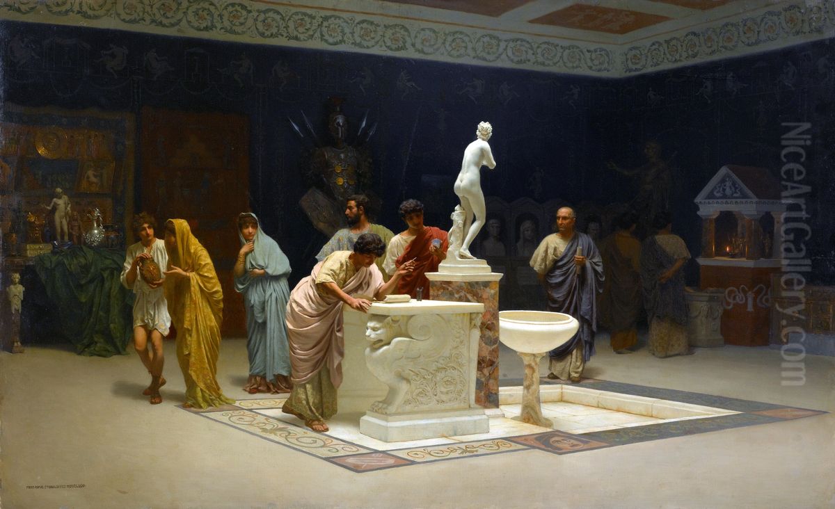 AtMaecenas' reception room. Oil Painting by Stefan Bakalowicz