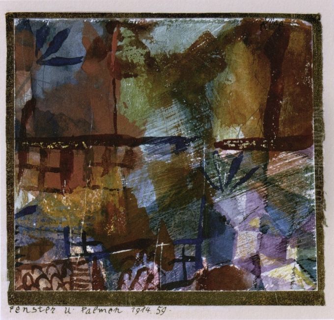 Fenster und Palmen Oil Painting by Paul Klee