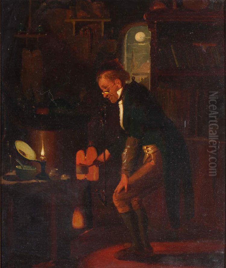 Cooking Supper Oil Painting by Louis Toussaint