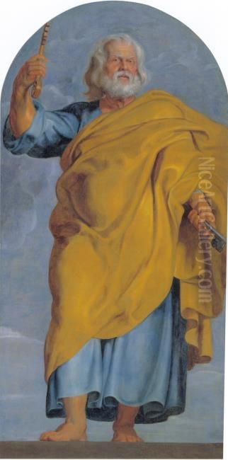 The apostle Peter Oil Painting by (studio of) Rubens, Peter Paul