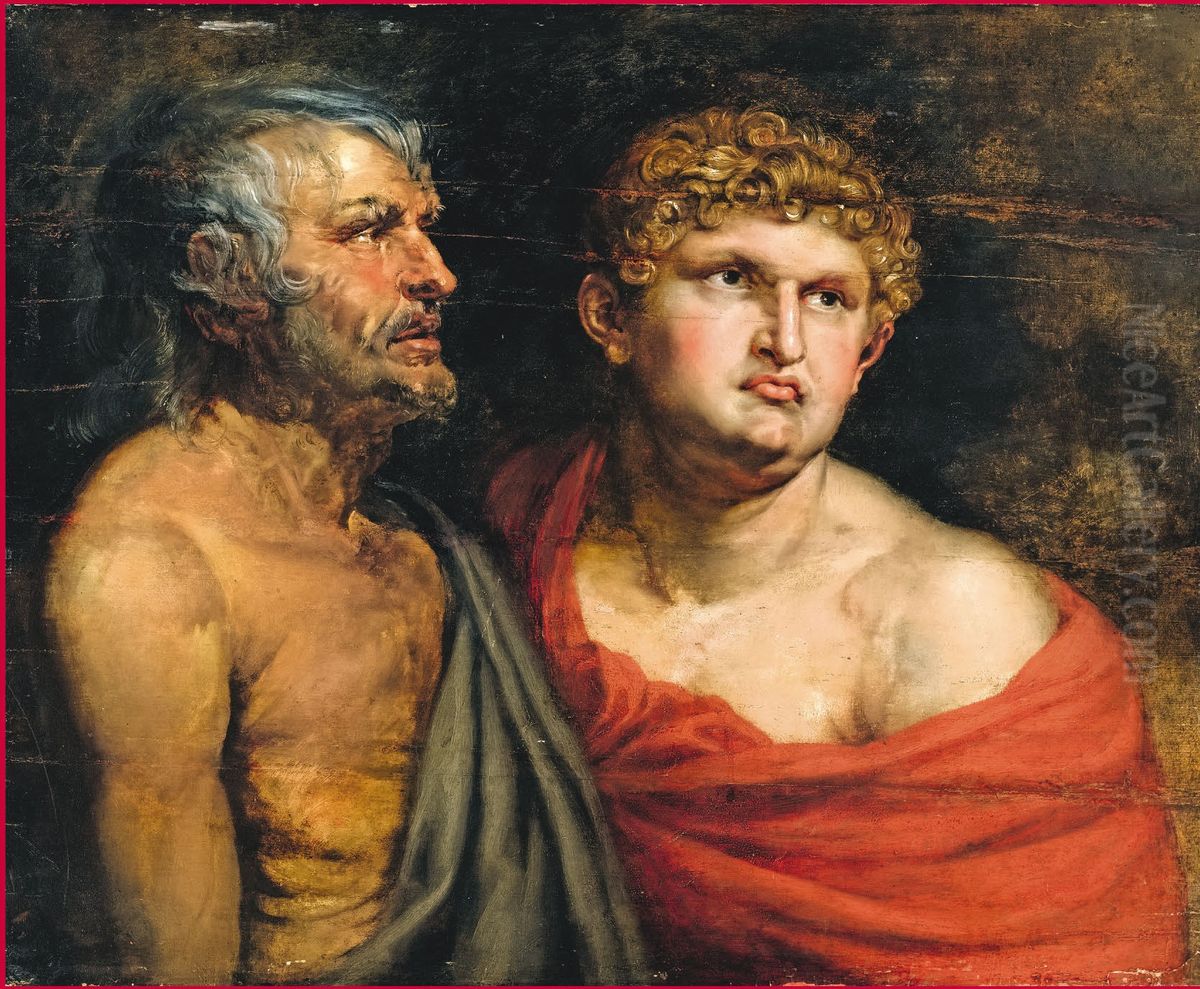 Double portrait of Seneca (?-65) and Nero (37-68) Oil Painting by (studio of) Rubens, Peter Paul