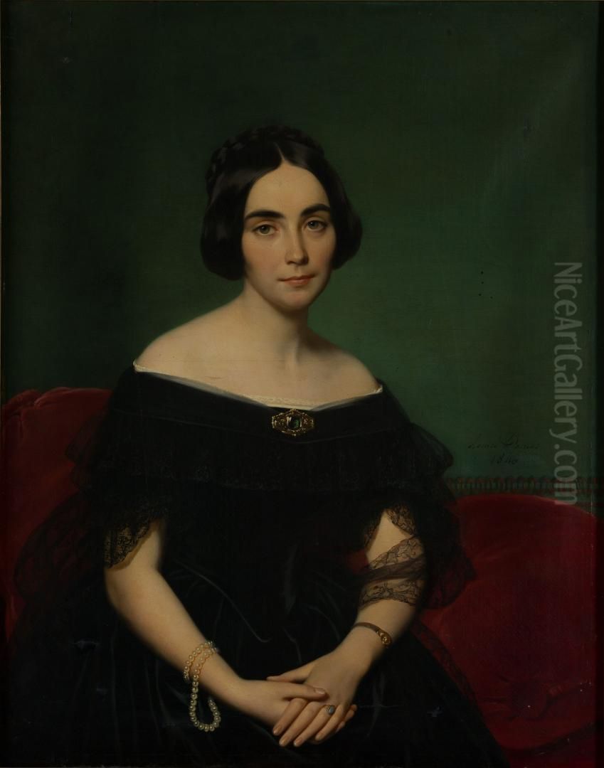 Portrait of Juliette de Bourge Oil Painting by Louise Adelaide Desnos