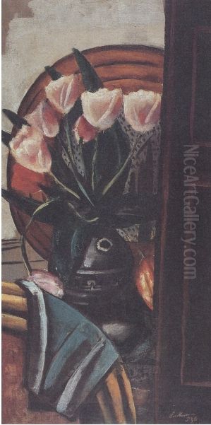 Stilleben mit Tulpen Oil Painting by Max Beckmann