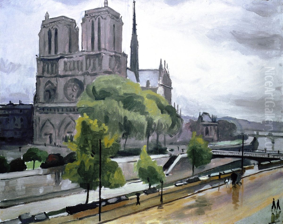 Notre-Dame par temps gris Oil Painting by Albert Marquet