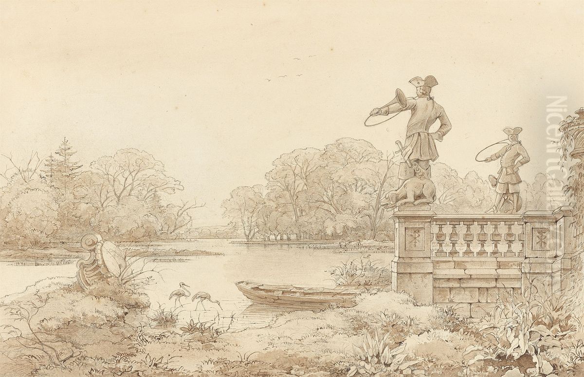 Triumph of nature Oil Painting by Ernst Ferdinand Oehme