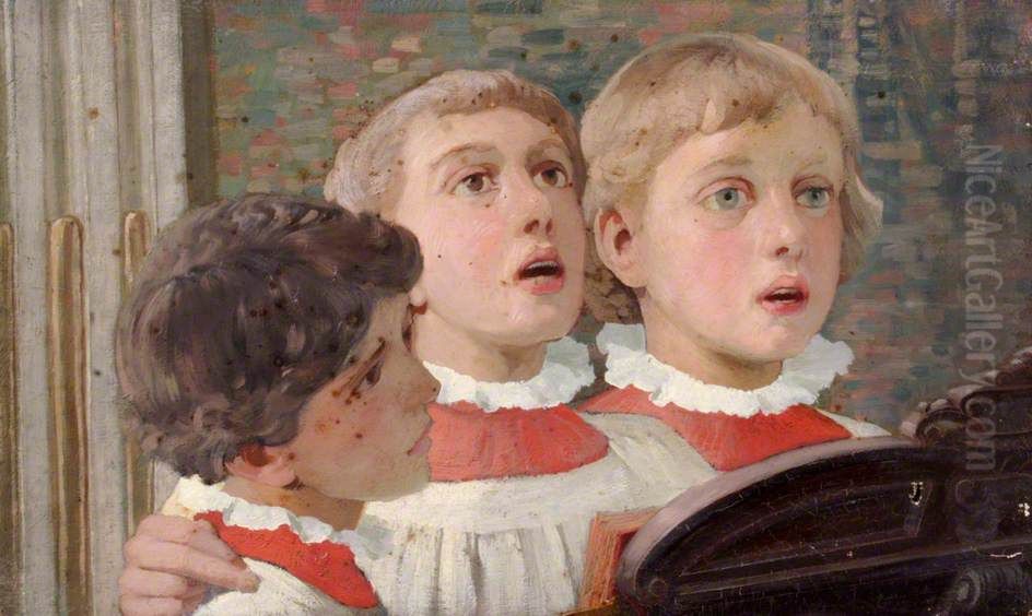 Choir Boys Singing Oil Painting by William Herbert Allen