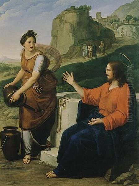 Christ and the Samaritan Woman Oil Painting by Pietro Benvenuti