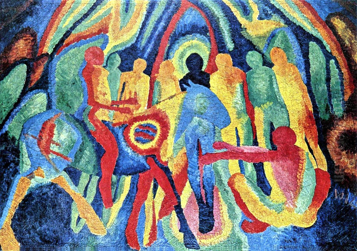 Einzug Christi in Jerusalem Oil Painting by Wilhelm Morgner