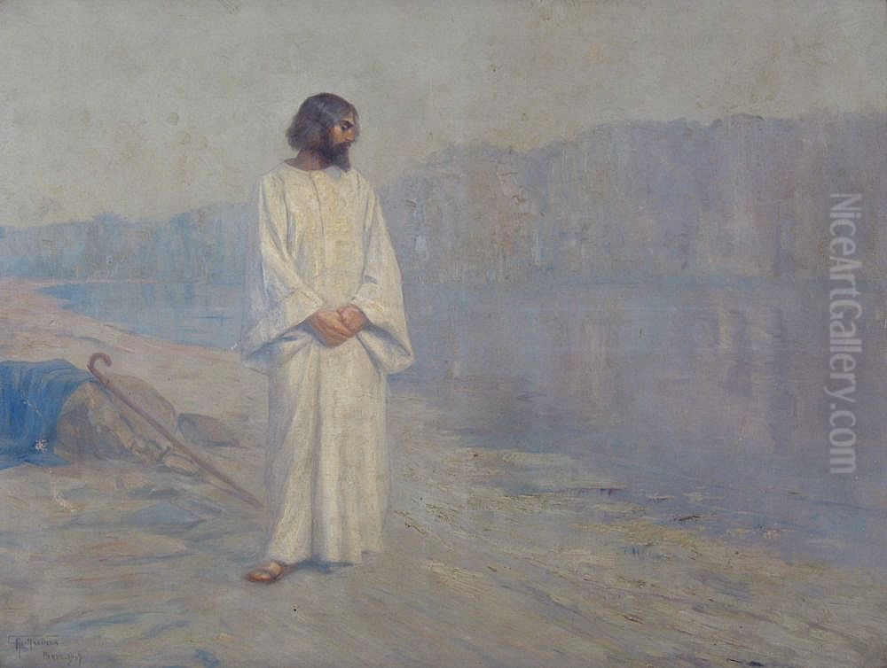 Jesus Cristo a Beira do Golgota Oil Painting by Antonio Parreiras