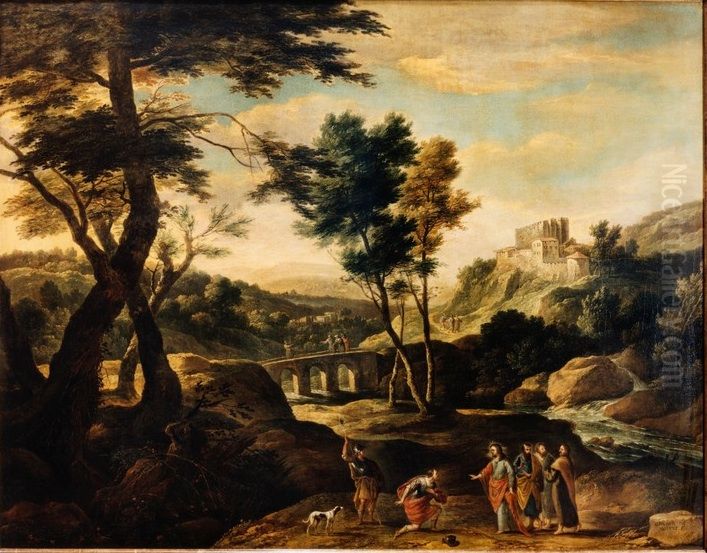 Jesus heals the servant of the centurion Oil Painting by Gaspar de Witte