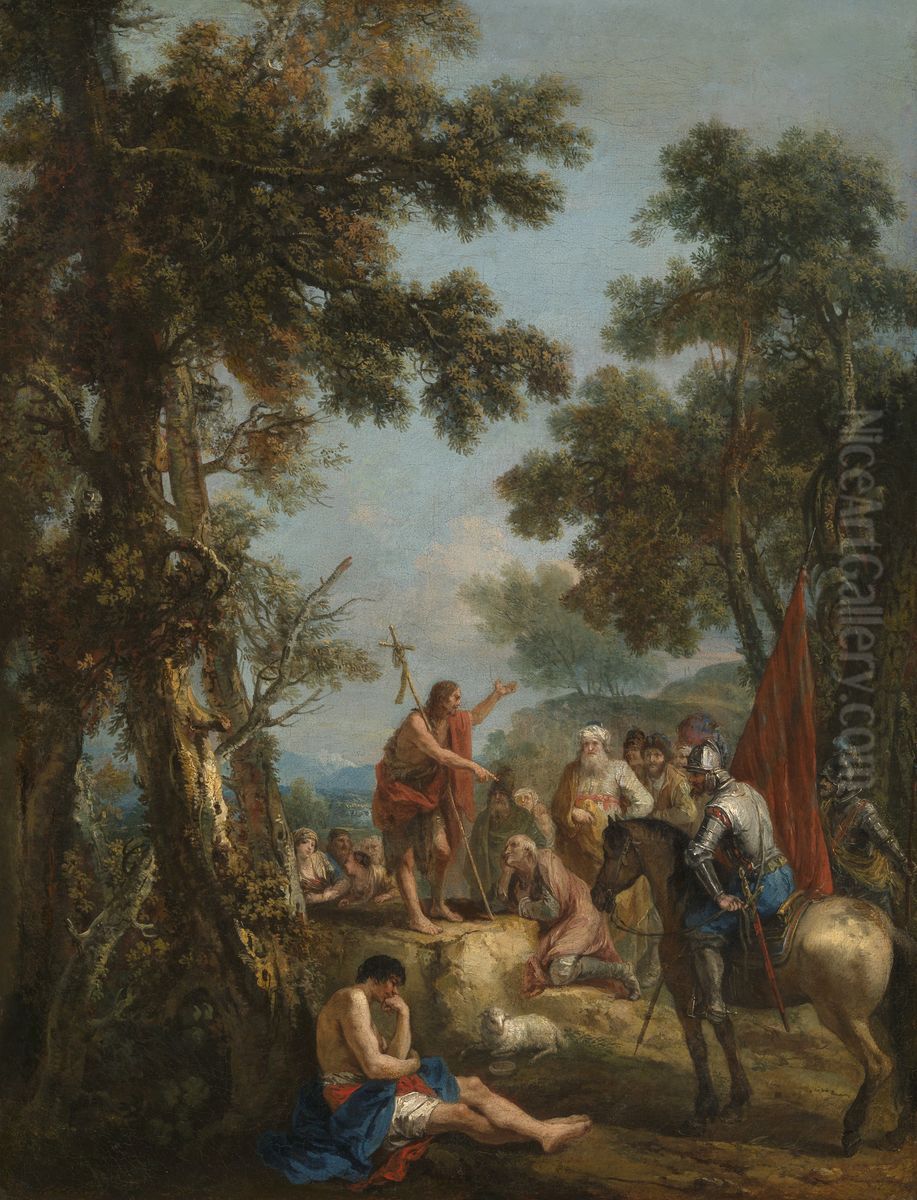 Saint John the Baptist Preaching Oil Painting by Francesco Zuccarelli