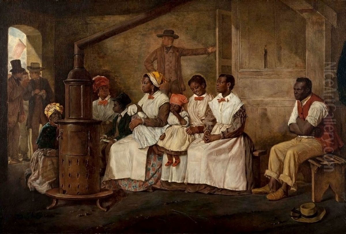 Slaves waiting for sale, Richmond, VA Oil Painting by Eyre Crowe
