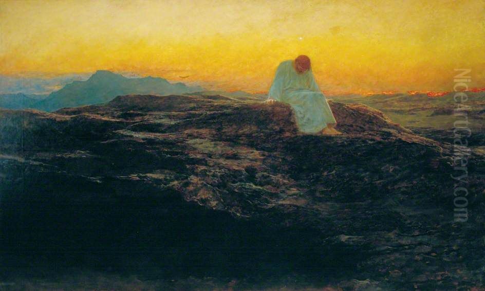 The Temptation in the Wilderness Oil Painting by Briton Riviere