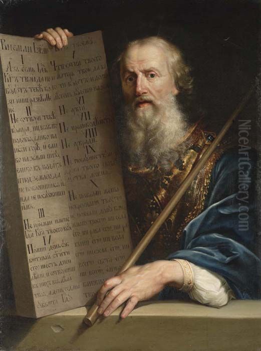Ten Commandments of Moses Oil Painting by Anton Losenko