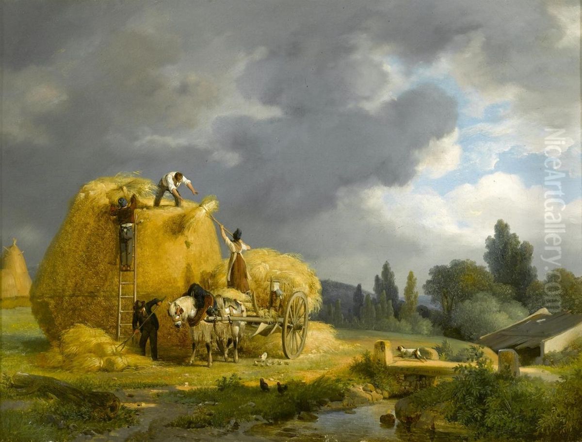 The Harvest Oil Painting by Auguste-Xavier Leprince