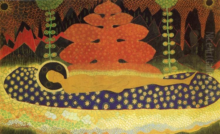 Veil Oil Painting by Kasimir Sevrinovitch Malevich