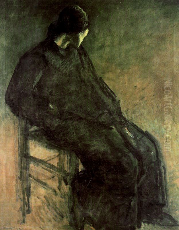 Viuda Oil Painting by Isidre Nonell