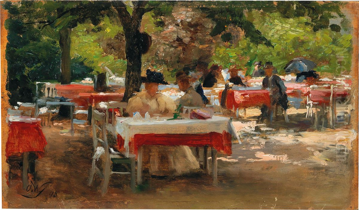 Fruhstuck in Karlsbad Oil Painting by Olga Wisinger-Florian