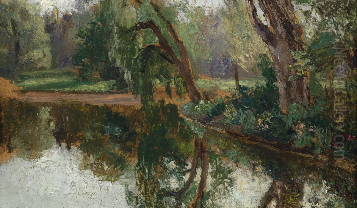 Aulandschaft Oil Painting by Olga Wisinger-Florian