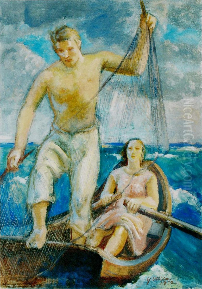 Verkonlaskija Oil Painting by Yrjo Ollila