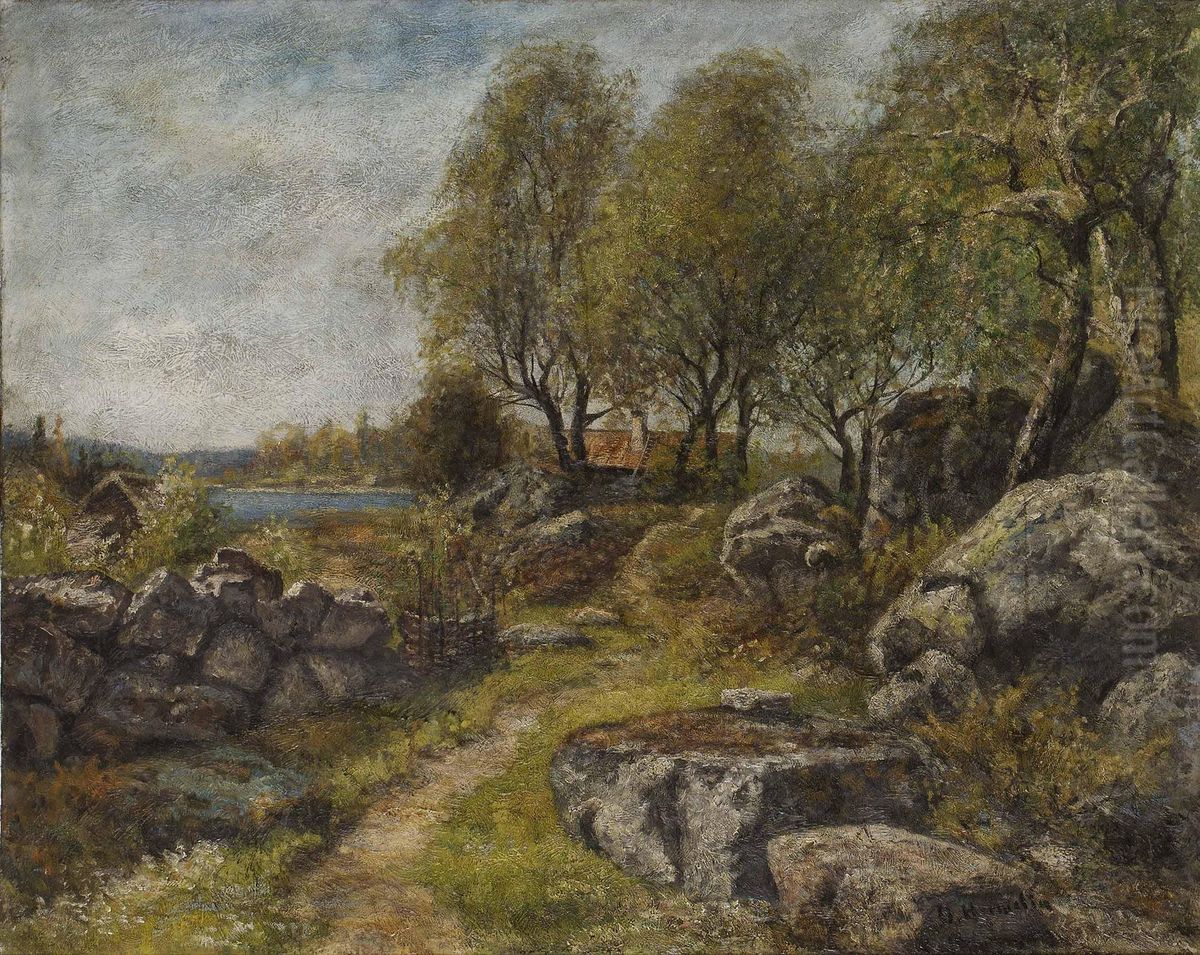 summer Landscape Oil Painting by Olof Hermelin