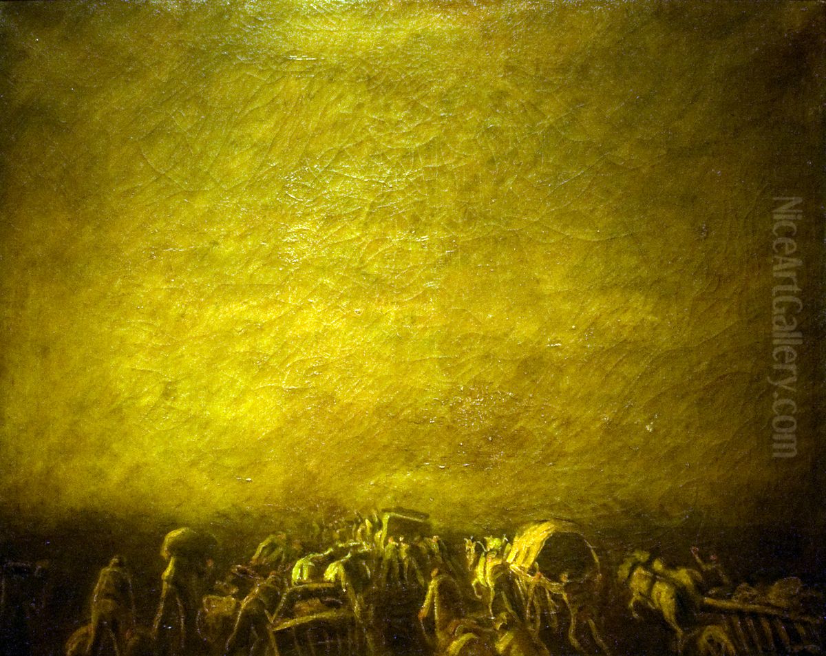 On the Run Oil Painting by Laszlo Mednyanszky