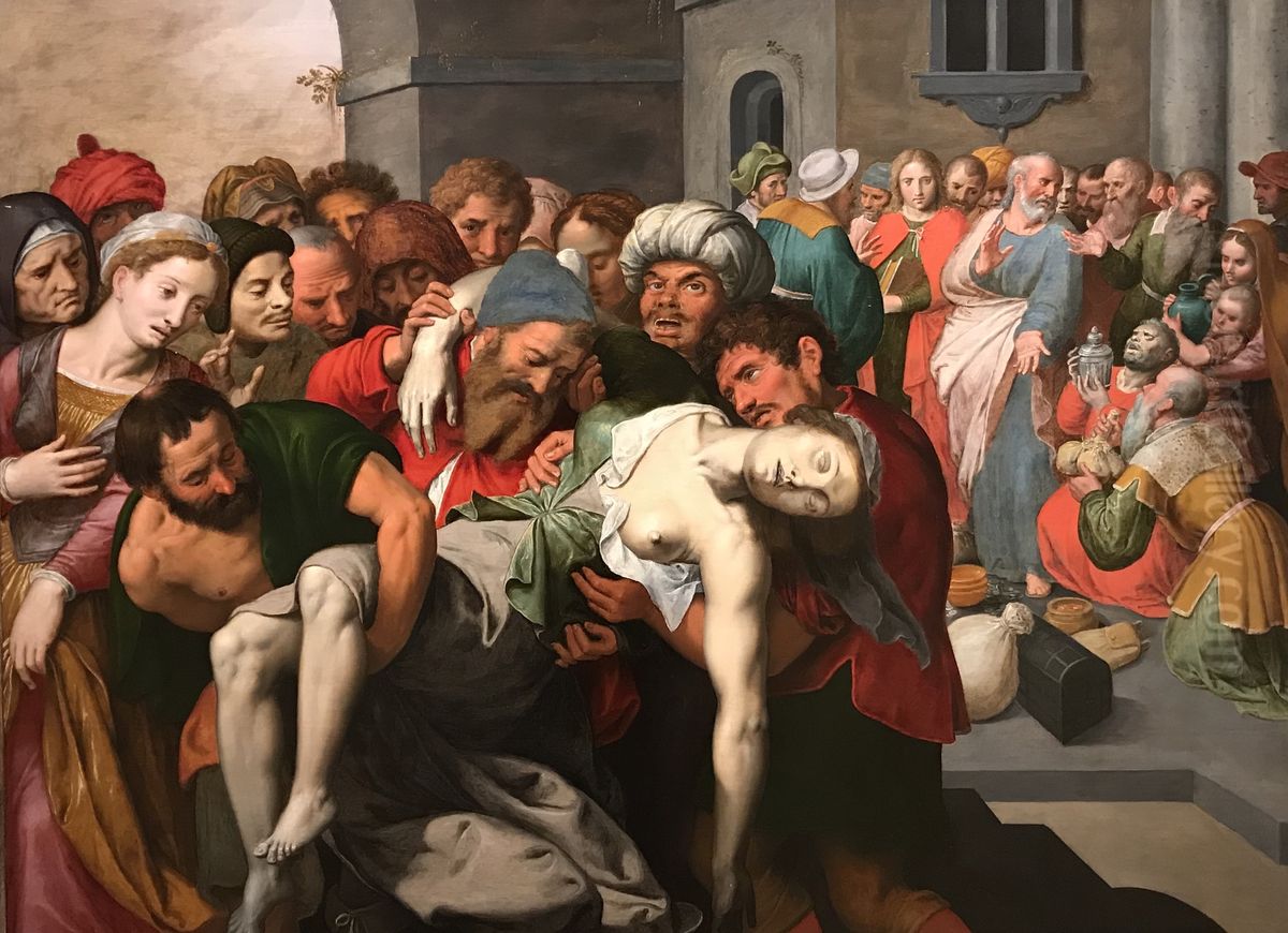 Death of Sapphira Oil Painting by Ambrosius Francken I