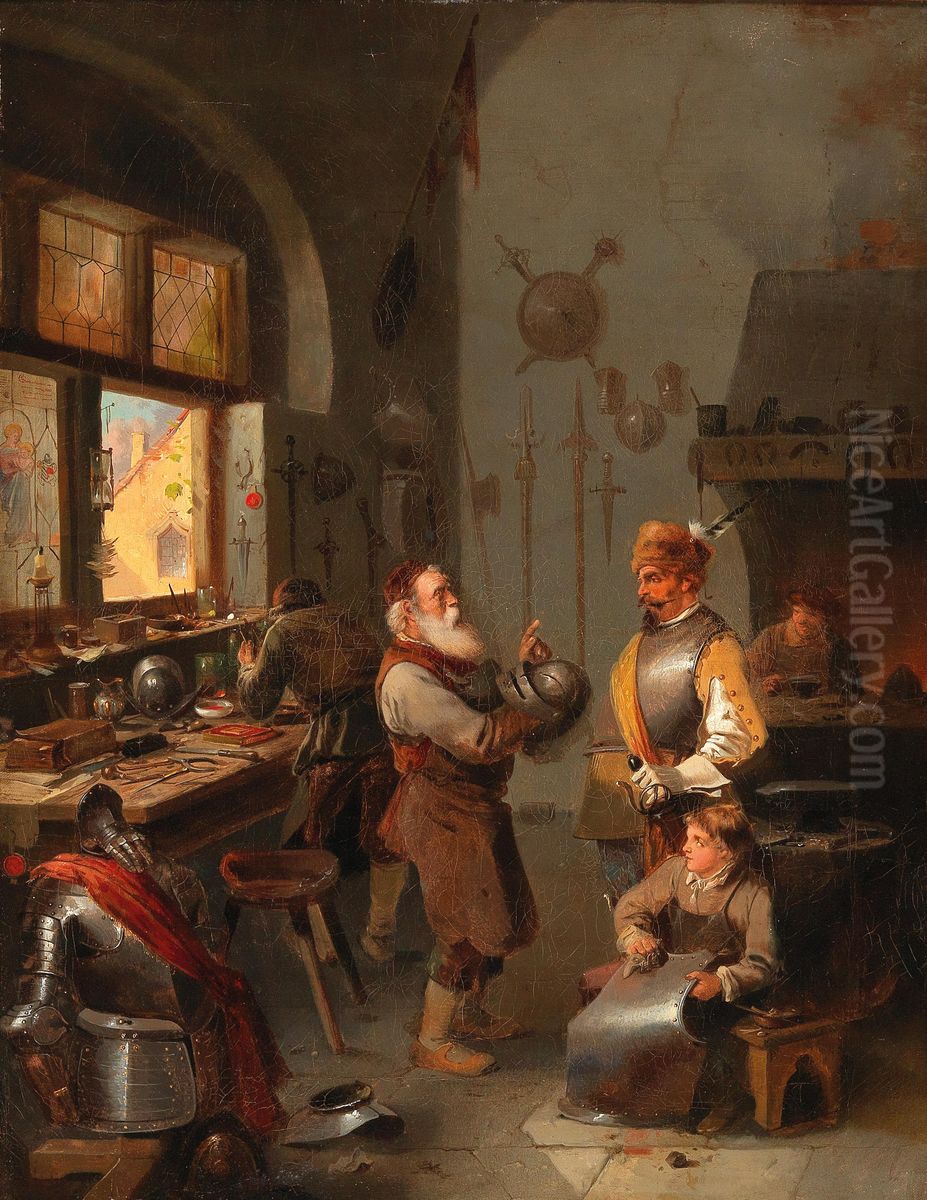 The Armourer's Workshop Oil Painting by Meno Muhlig