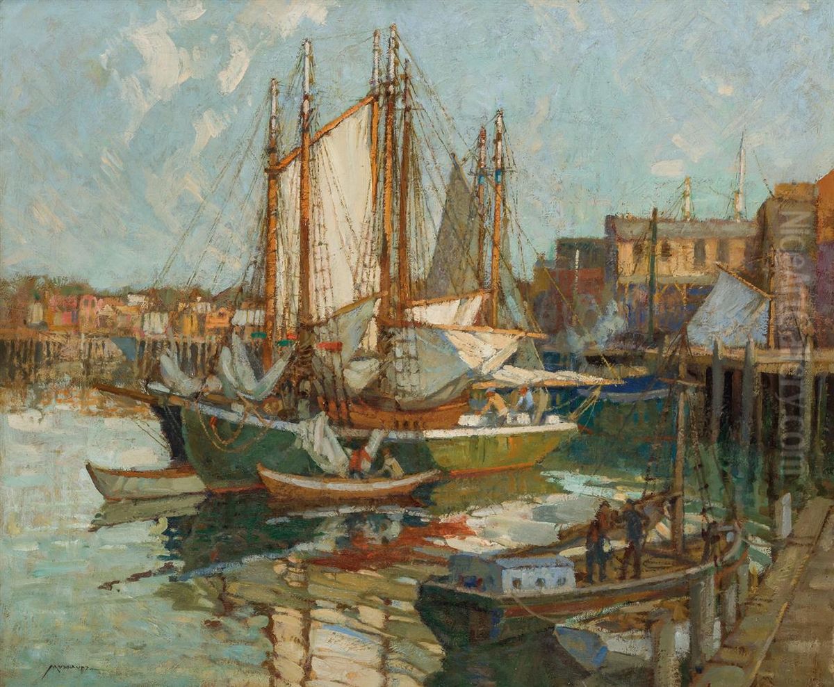 February Morning in New Hampshire Oil Painting by Frederick John Mulhaupt