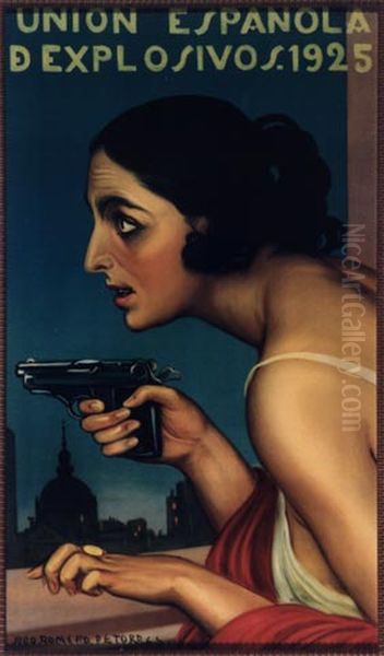 Mujer de la pistola Oil Painting by Julio Romero De Torres
