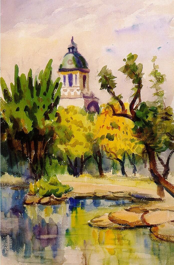 <<tai bei san jing shang she>> Oil Painting by unknown