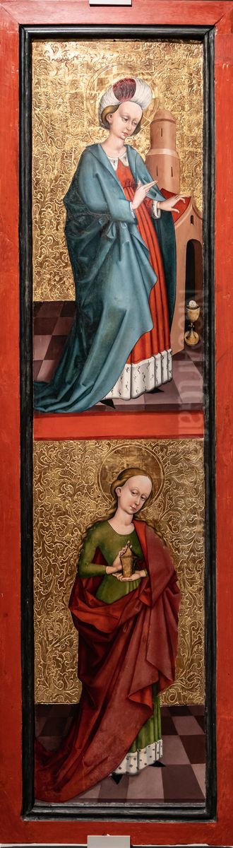 Barbara von Nikomedien und Maria Magdalena - Verkundigung an Maria Oil Painting by Swabia