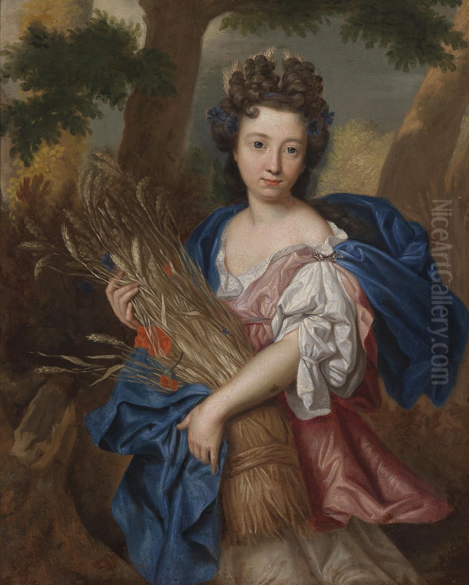 Portrait of a Young Lady as Ceres Oil Painting by Pierre Mignard I