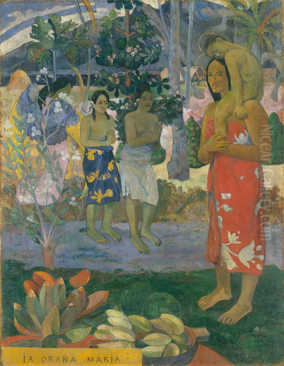 Hail Mary Oil Painting by Paul Gauguin