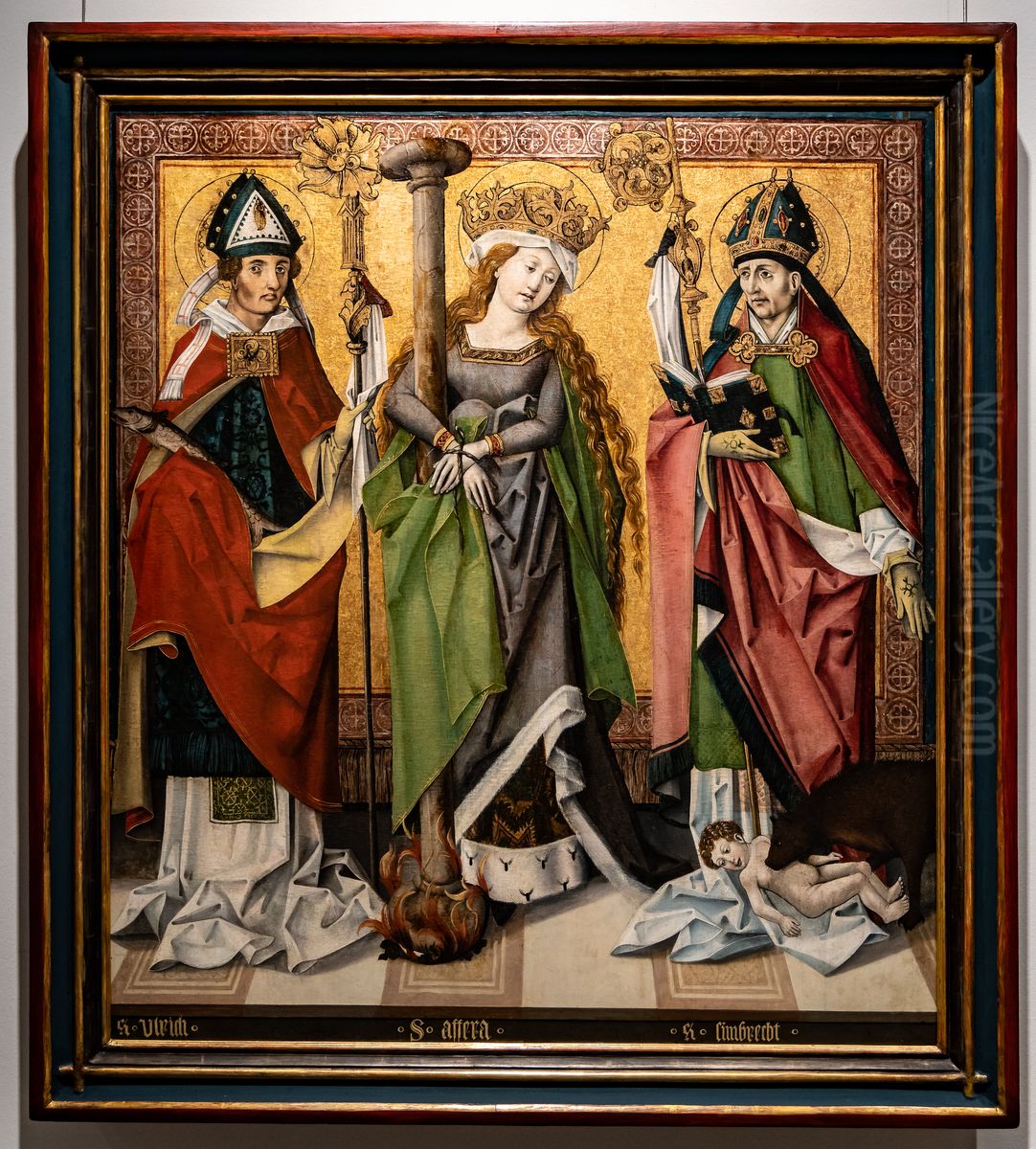 Ulrich von Augsburg, Afra von Augsburg und Simpertus von Augsburg Oil Painting by Thoman Burgkmair