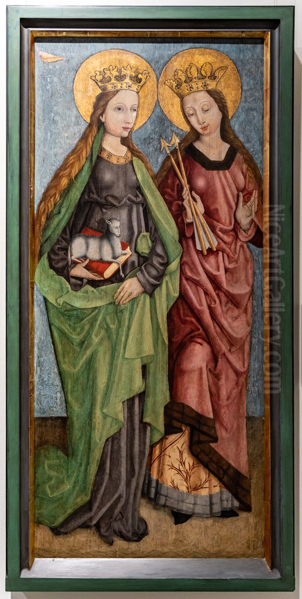 Dionysius von Paris und Blasius von Sebaste Oil Painting by Swabia