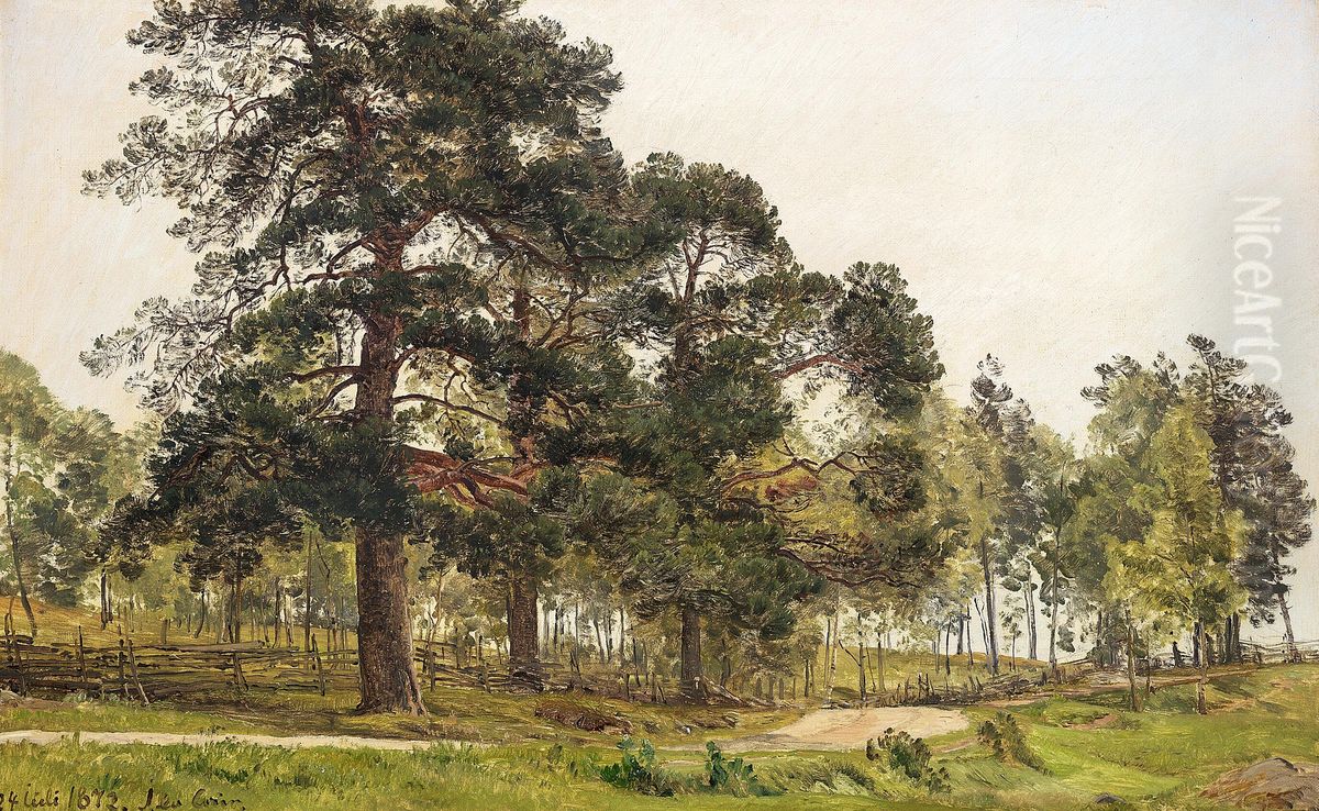 Svensk landskab. Oil Painting by Janus Andreas Bartholin La Cour