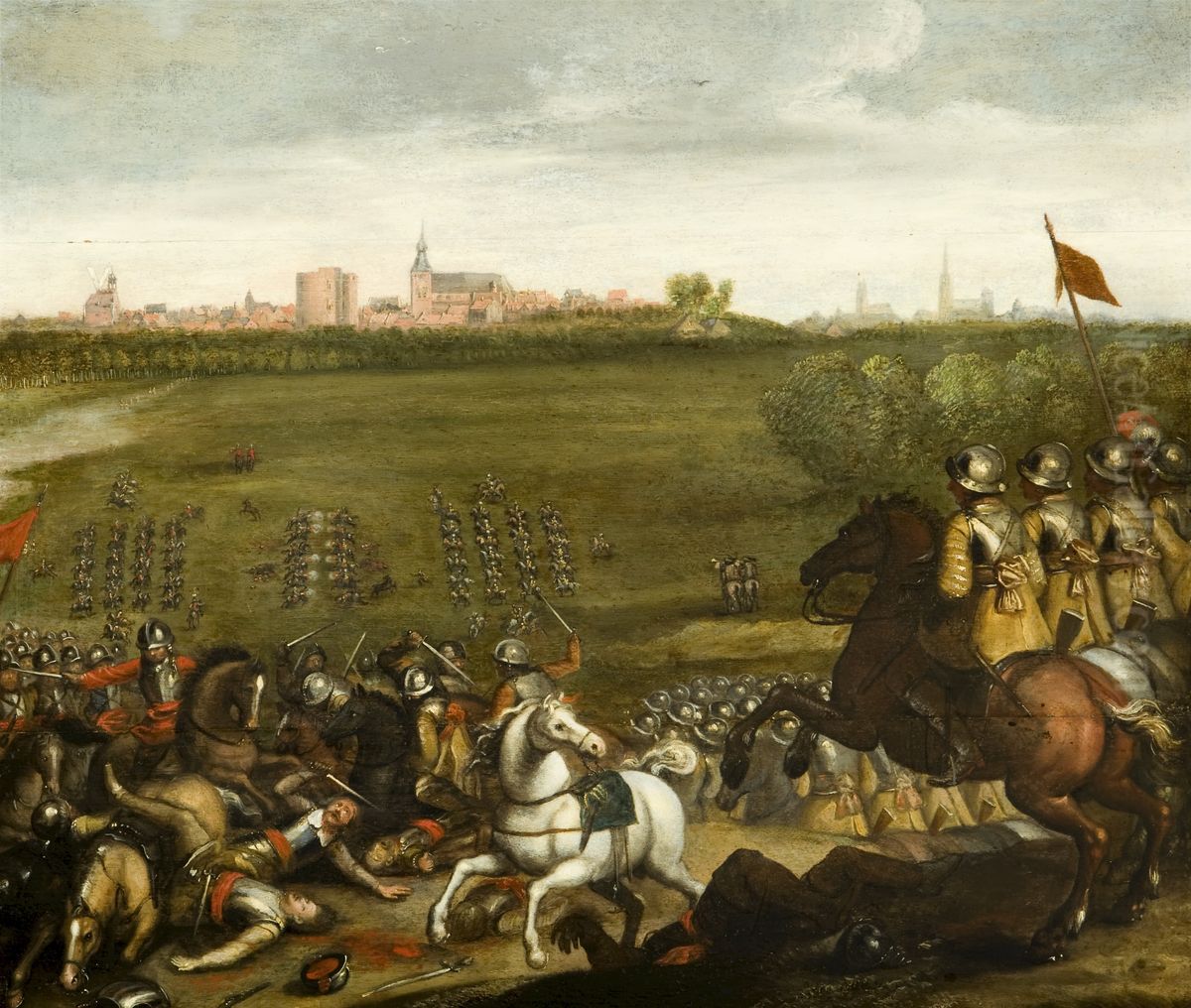 Attacking regiment before the town of Hattem, 1629 Oil Painting by Peter Snayers