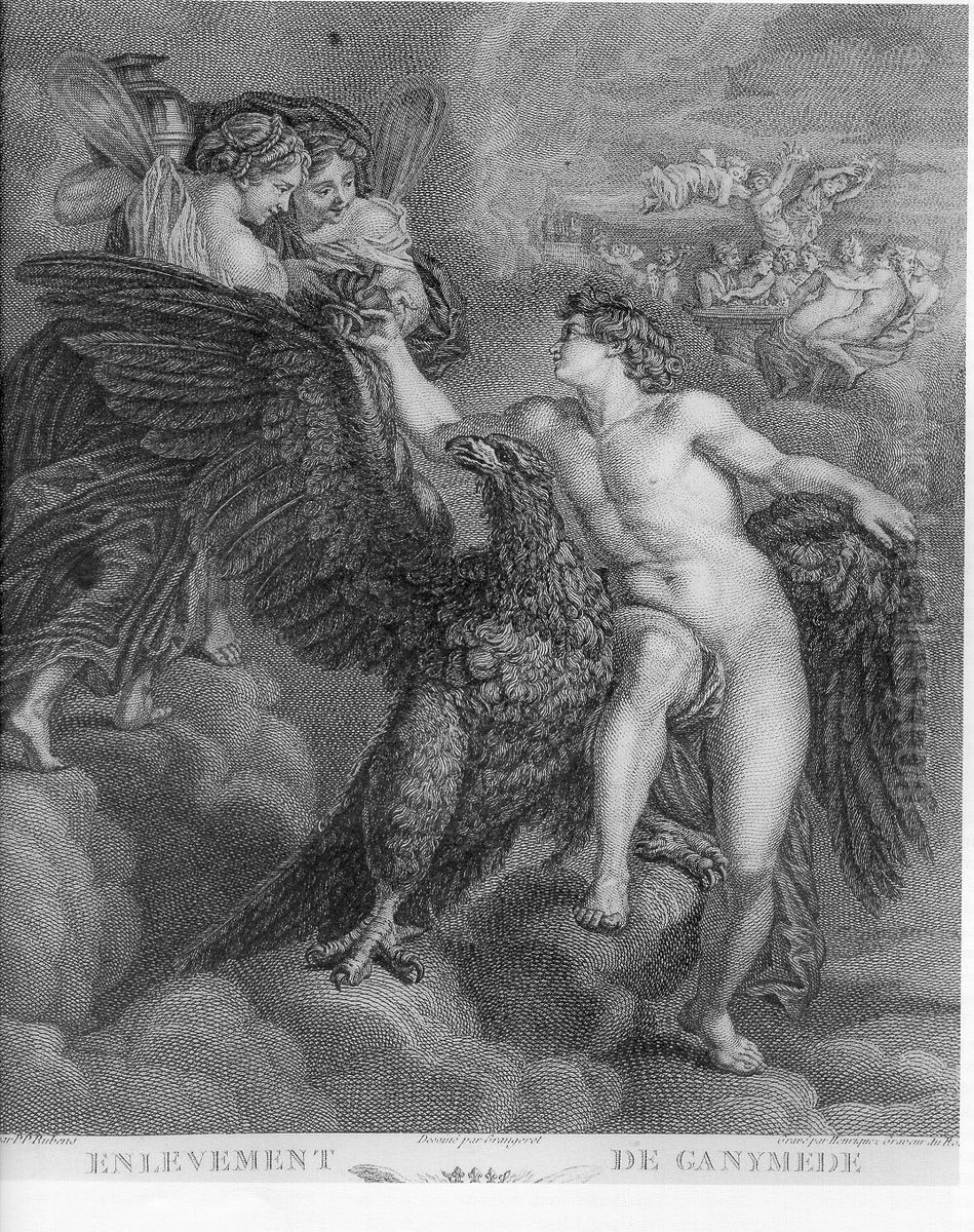Enlevement de Ganymede Oil Painting by Benoit-Louis Henriquez