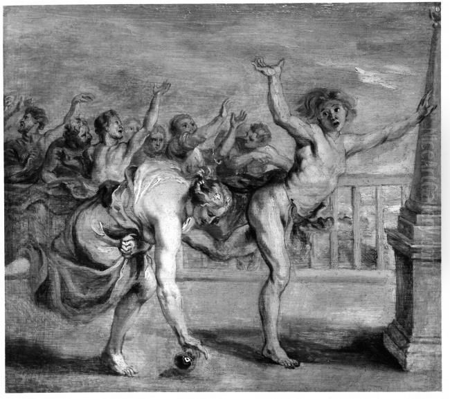 Atalanta and Hippomenes (Ovid, Metamorphoses, X, 560-680) Oil Painting by (studio of) Rubens, Peter Paul