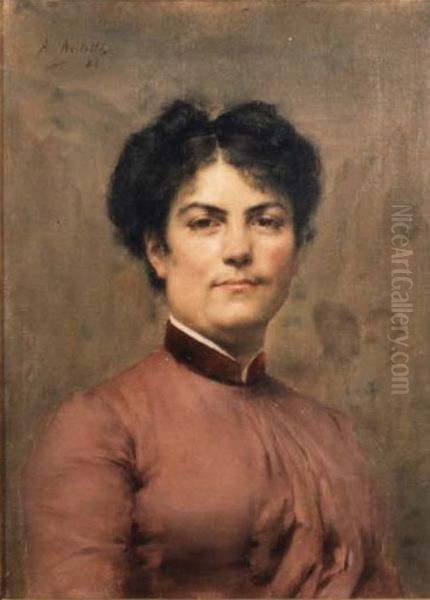 Portrait of Maria Latini at 31 years old Oil Painting by Alexis Axilette
